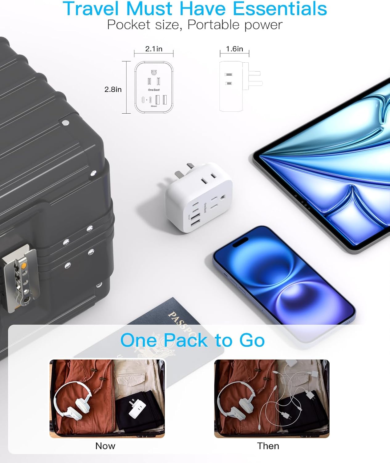 2 Pack PD 20W US to Australia Power Plug Adapter, New Zealand Power Adapter with 4 Outlets 4 USB Ports(2 USB C), Type I Plug Adapter for USA to Australian AU China Argentina Fiji Travel Essentials - Image 5