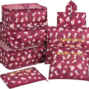 Mossio 7 Set Packing Cubes with Shoe Bag – Travel Carry On Luggage Organizer