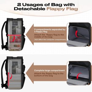 Maelstrom Travel Backpack for Women Men,Laptop Backpack Fits 15.6-17.3 Inch Laptop, Nurse/Work Bag with Insulated Lunch Box (Black)