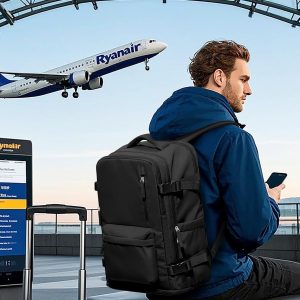 VGCUB Large Travel Backpack with Storage Compression Seal Bags for Clothing with Pump Vacuum System Carry on Personal Item Work Business Vacpack Laptop Backpack for Women Men Black