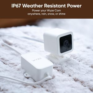 Wyze Outdoor Power Adapter, Works with Wyze Cam v3/v3 Pro/v4, Cam OG, Pan v3 and Battery Cam Pro(L-Shaped Micro-USB Adapter Included)