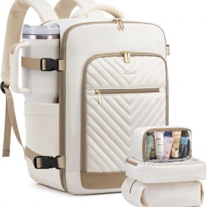 LOVEVOOK Travel Backpack For Women,40L Carry On Backpack Flight Approved,TSA Personal Item Travel Bag Fits 17 Inch Laptop,Business Weekender Overnight Daypack with 3 Packing Cubes