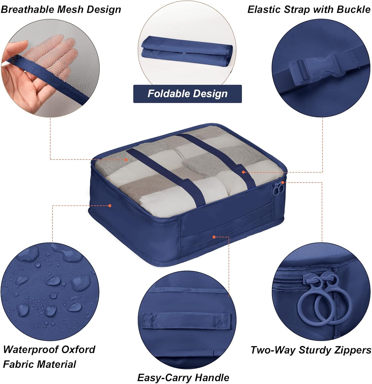 Packing Cubes 7 Set Travel Cubes for Suitcases Lightweight Luggage Packing Orginzers - Image 4