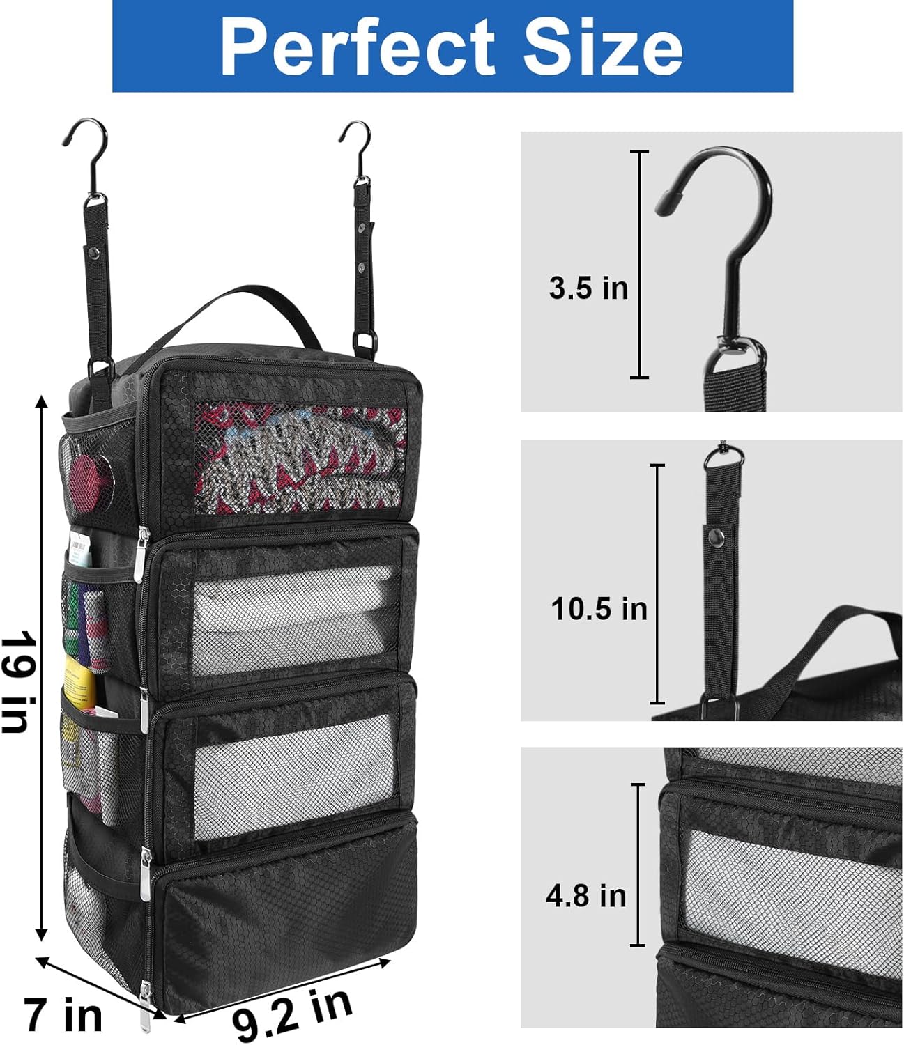 Suitcase Organizer, Travel Luggage Organizer Portable Hanging Travel Shelves Collapsible Hanging Packing Cubes for Carry on Suitcase - Image 4