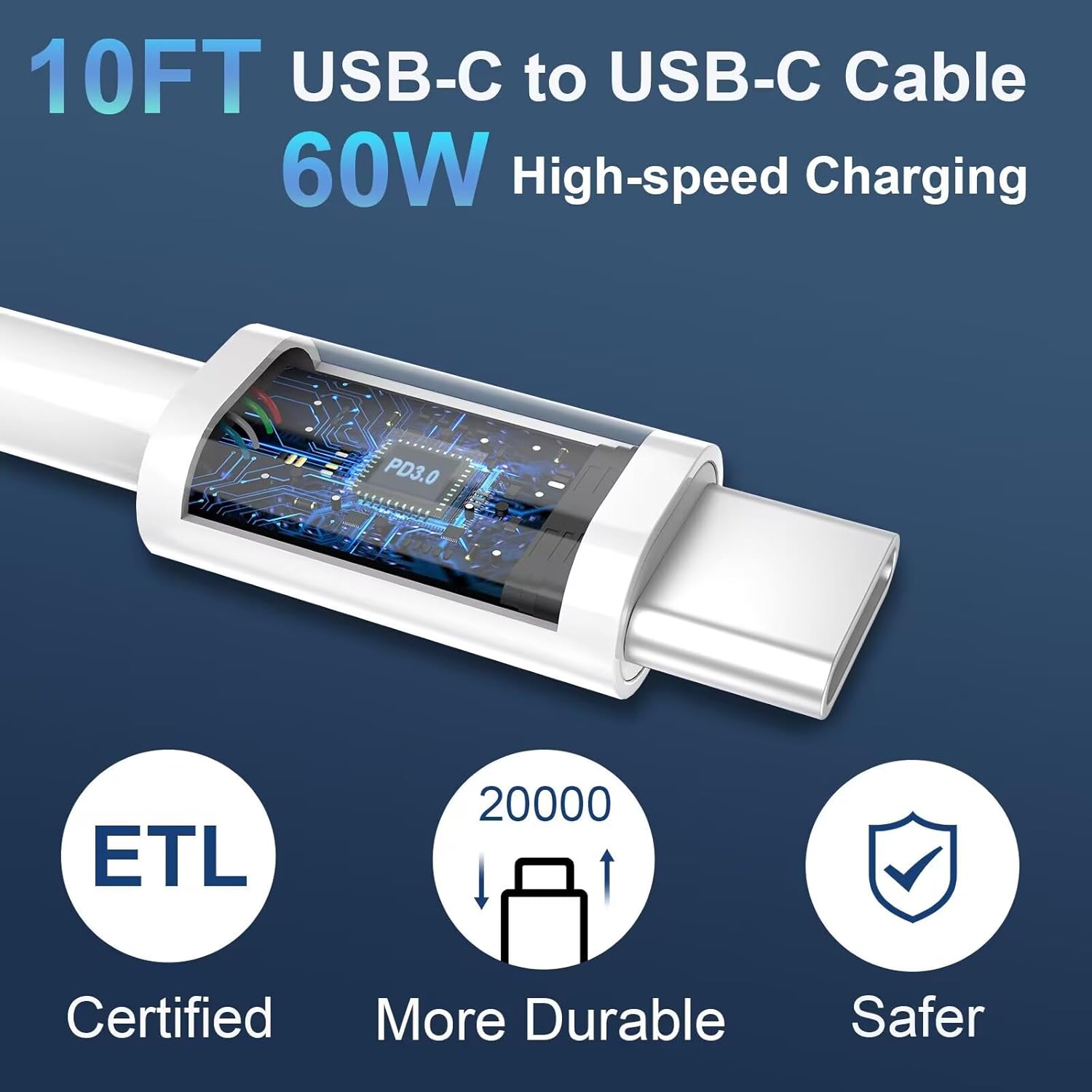 iPhone Charger Fast Charging Cord 10FT iPhones 17 16 15 Charger 20W USB C Fast Charging Block Cable for iPhone 17/17 Pro/17 Pro Max/Air/16/16 Plus/16 Pro/16 Pro Max/15/15 Pro/15 Pro Max, iPad Pro/Air - Image 5
