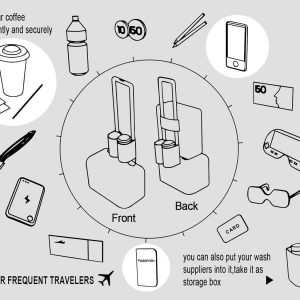 riemot Luggage Travel Cup Holder Free Hand Drink Carrier – Hold Two Coffee Mugs – Fits Roll on Suitcase Handles – Gifts for Flight Attendants Travelers Accessories Grey