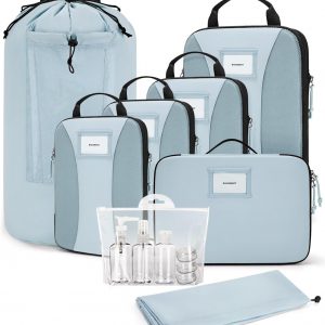 BAGSMART Compression Packing Cubes, 6 PCS Packing Cubes for Suitcases, Travel Bags Organizer for Luggage, Lightweight Packing Cube for Travel Essentials