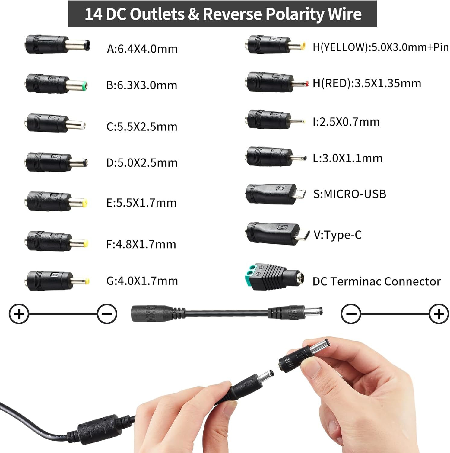 144W Adjustable Power Supply Adapter 3V~24V 6A Universal Variable Switching Power Adapter 100V-240V AC to DC Converter Transformer with 14 Tips&Polarity Converter3V 5V 6V 9V 12V 15V 16V 18V19V20V24V - Image 4