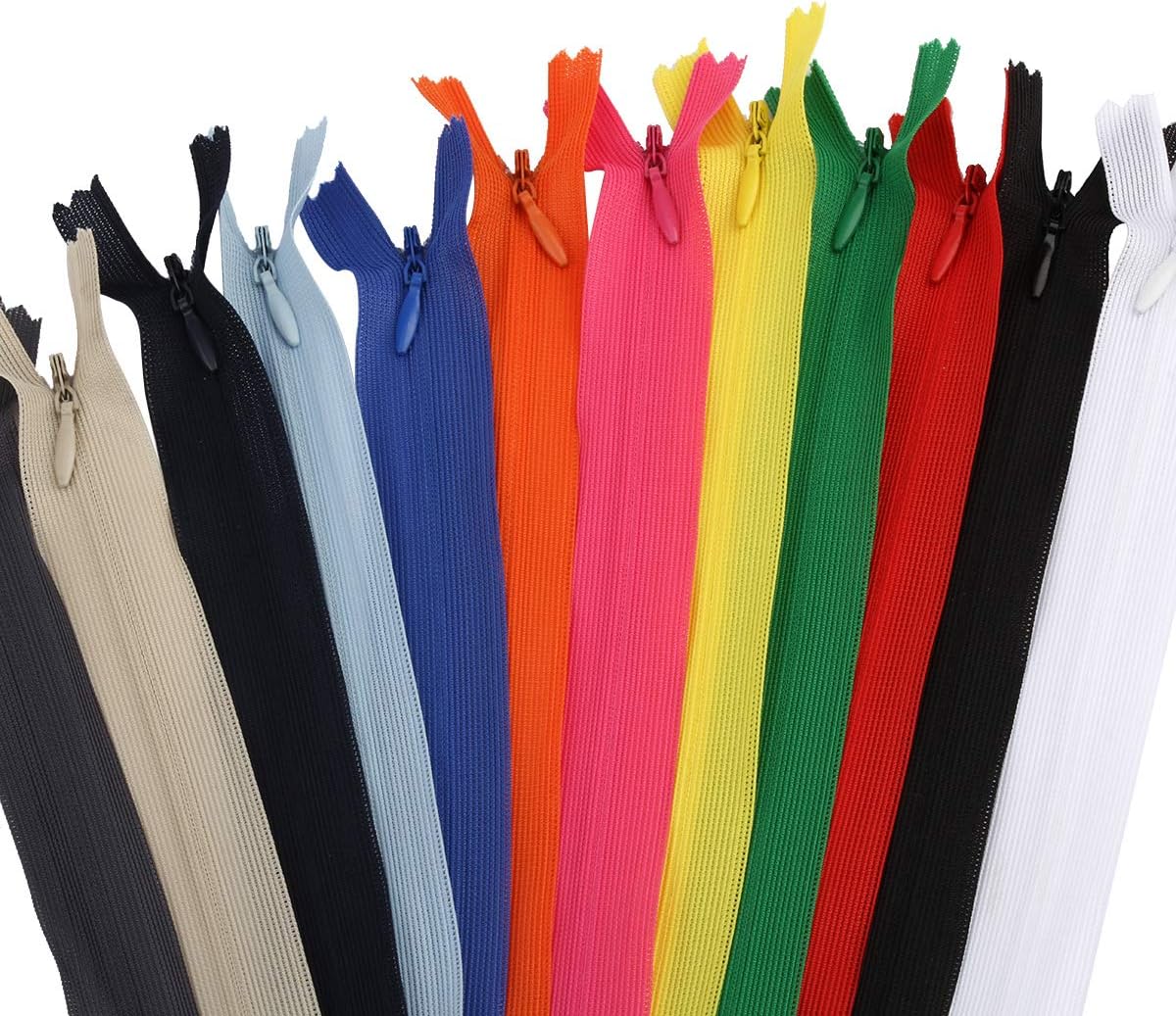 Yzsfirm 10 Pcs 24 Inch Real Silk Invisible Sewing Zipper Bulk,Beige Coil Closed Zippers for Tailor Sewing Crafts - Image 5