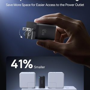 Baseus 2 Pack 65W USB C Charger Block, PPS 3-Port Fast Compact Foldable USB C Charger for MacBook, iPad Pro, Galaxy S24, iPhone 17/16 and More Series