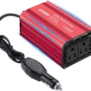 400W Power Inverter 12V DC to 110V AC, Car Charger Plug in Adapter Outlet with PD 65W USB-C&QC 18W Port, Portable Power Converters for Laptop Vehicles Camping Road Trip Essentials Adults