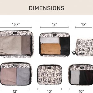 Jadyn Packing Cubes for Travel, 6-Piece Large Packing Cube Organizer Set for Suitcase, Duffel Bag, Luggage, Multiple Sizes Travel Essentials (Desert Foliage)