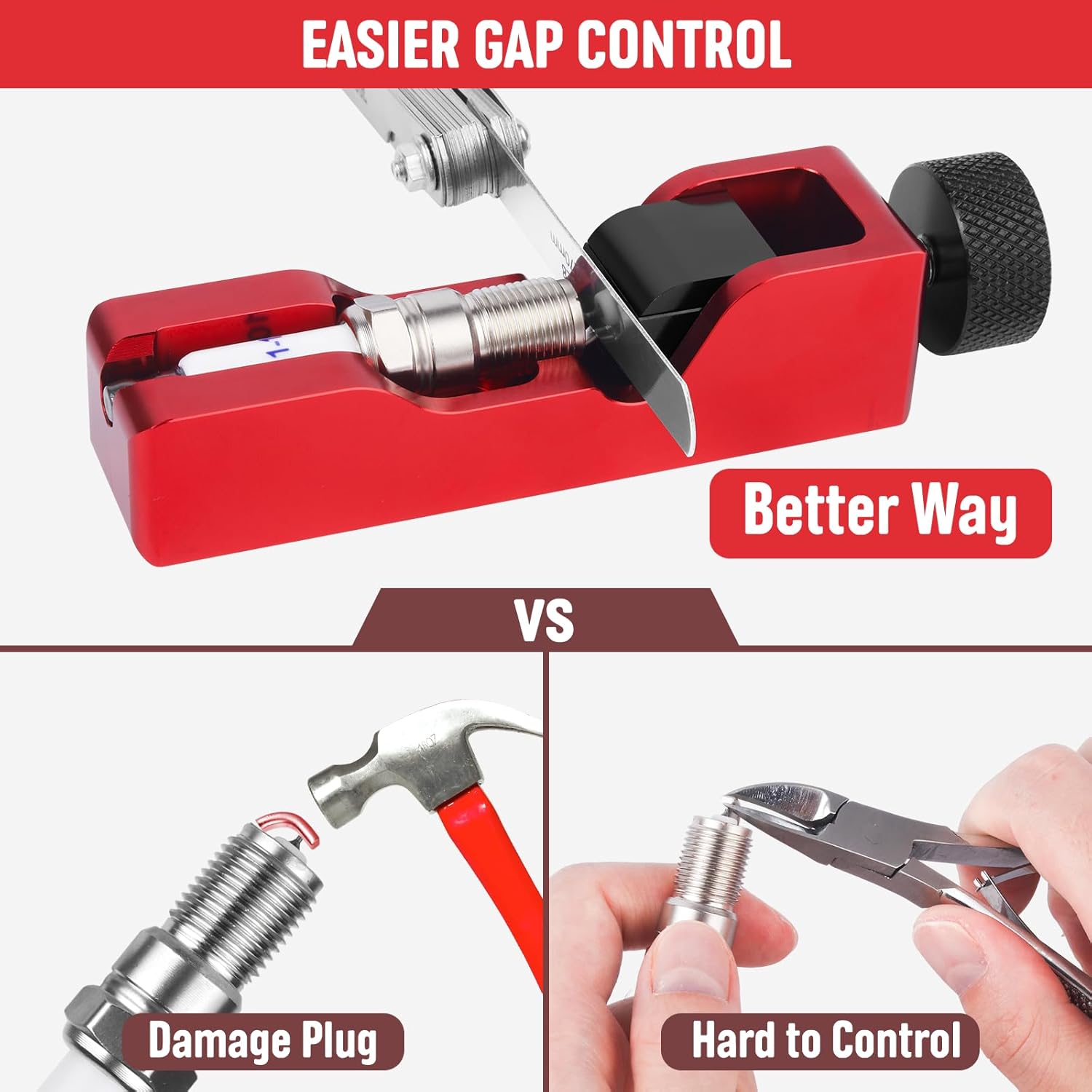 Spark Plug Gap Tool Set with Feeler & Gap Gauge for Most 10mm-16mm Spark Plugs – Universal Gapper for Gapping Adjustment and Measurement - Image 2
