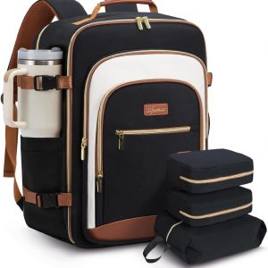 40L Travel Backpack for Women, Carry On Bag Flight Approved, Waterproof Backpacks with 3 Packing Cubes, Weekender Personal Item Backpack for Airplane Travel Essentials, TSA Approved