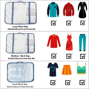 7 Set Packing Cubes Compression, Travel Packing Organizers Cubes, Clothes Storage Bags, Luggage Suitcase Organizer Bags, Travel Bag Organizer Packing Bags for Carry on Suitcase (Navy Blue)