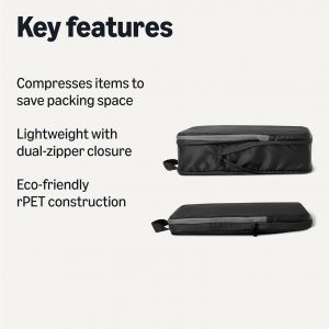 Amazon Essentials Ultralight Compression Packing Cubes Packing Organizer black 6 pack Black