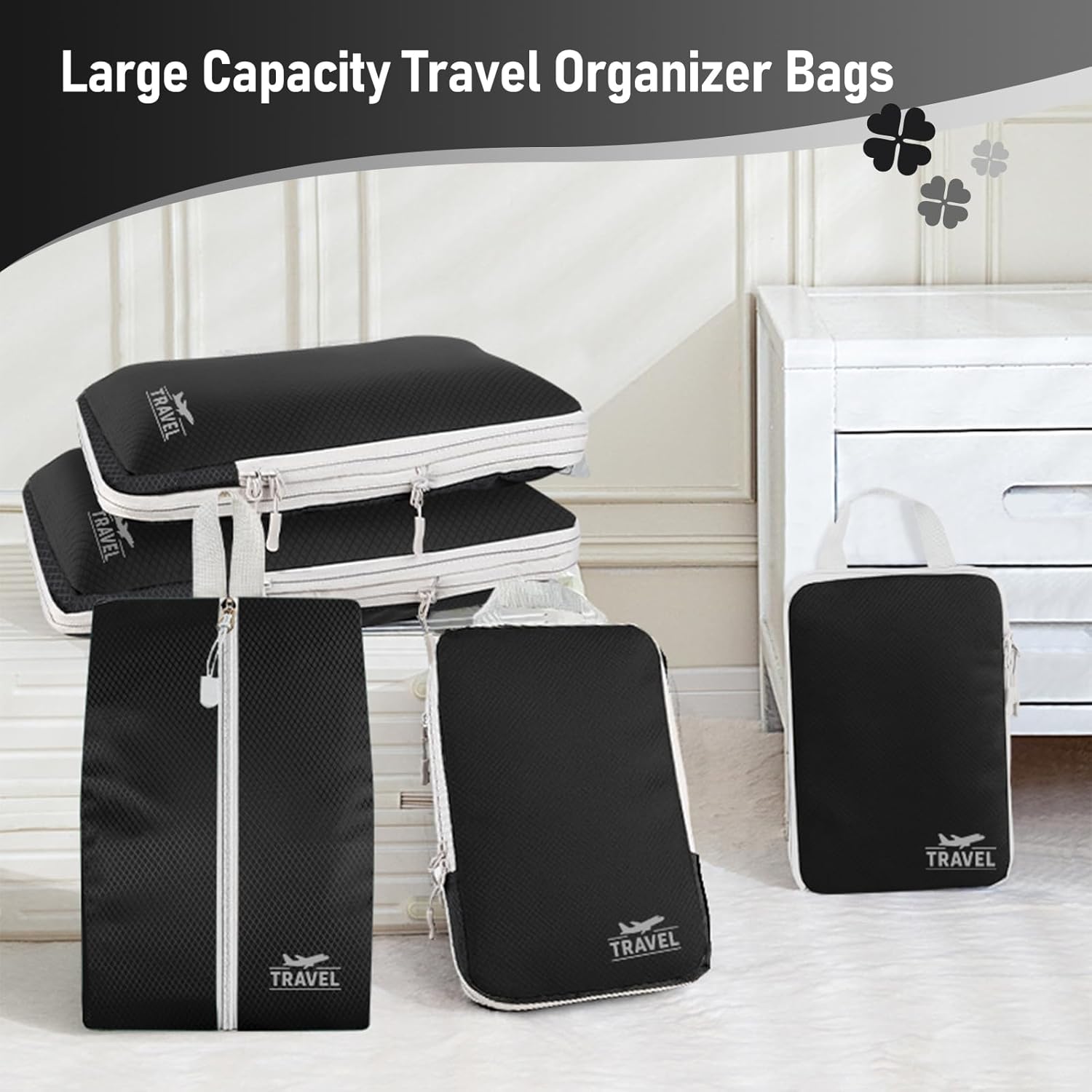 4-Piece Packing Cube Set - Lightweight Luggage Organizers for Travel, Vacation and Suitcases - Durable Accessories with Compression - Image 5