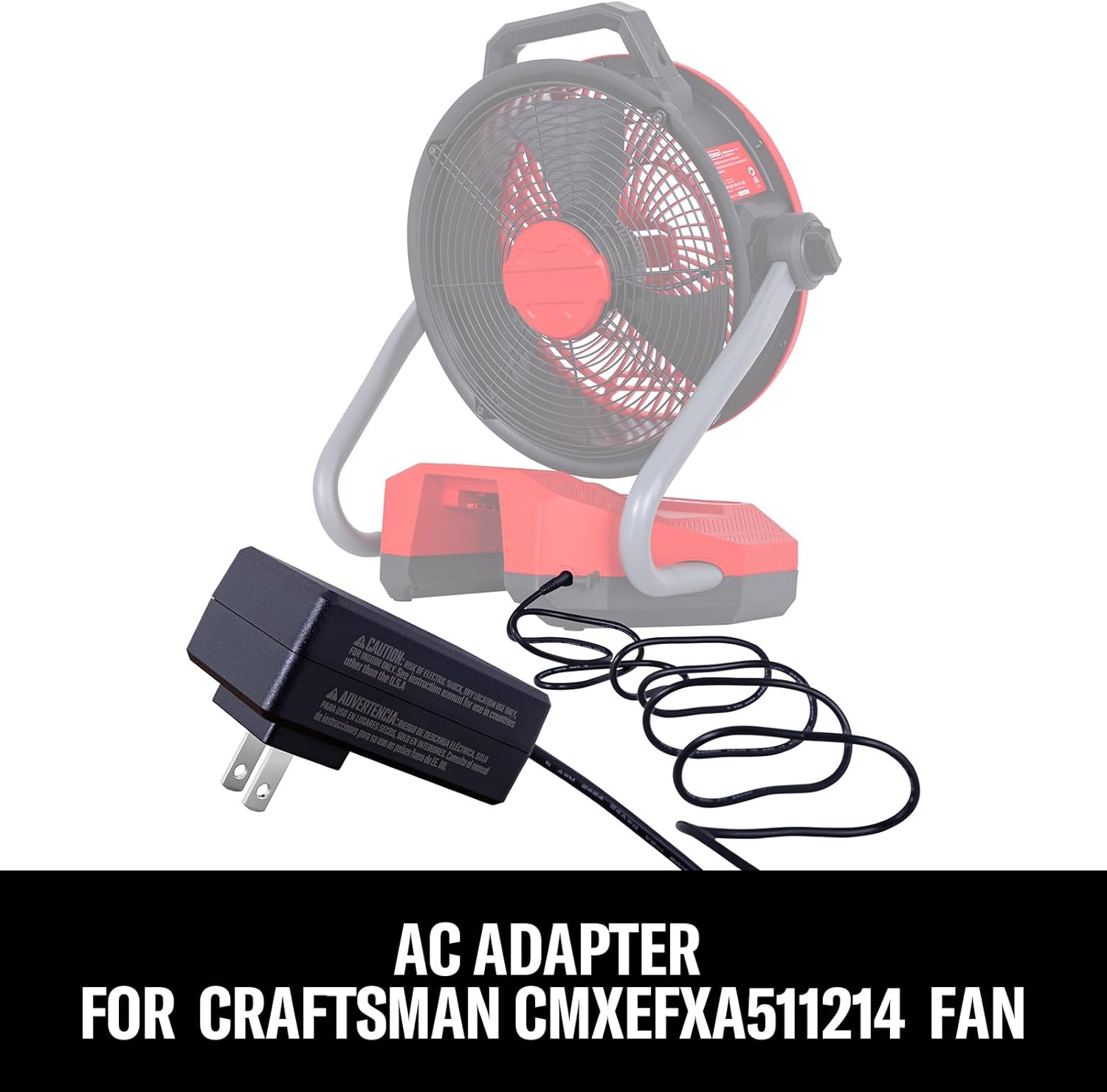 CRAFTSMAN AC Adapter 100-240v 50-60hz for CMXEFXA511214 Portable Fan, Power Supply 6ft Cord - Image 2