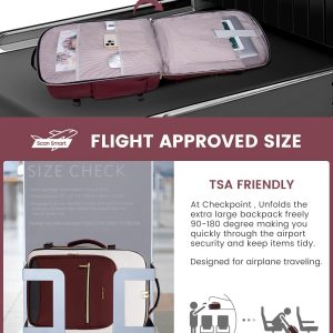 LOVEVOOK Large Travel Backpack for Women & Men, 40L Carry on Backpack for Airplanes, TSA Personal Item Travel Bag fits 17″ Laptop, Waterproof Travel Essentials Airline Approved with 3 Packing Cubes