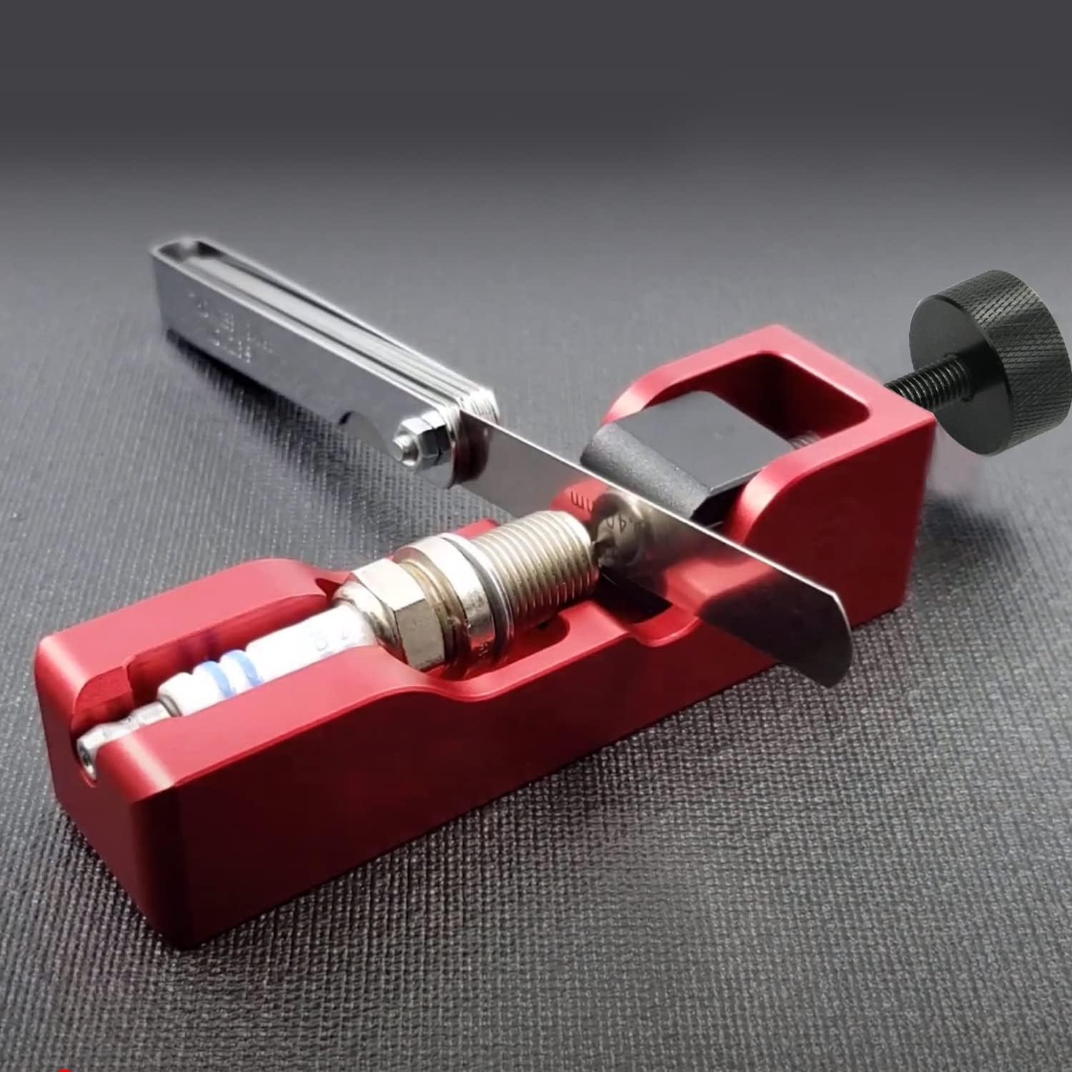 Bentolin Universal Spark Plug Gap Tool with Feeler Gauge Compatible with Most 10mm 12mm 14mm 16mm Spark Plugs (Red) - Image 6