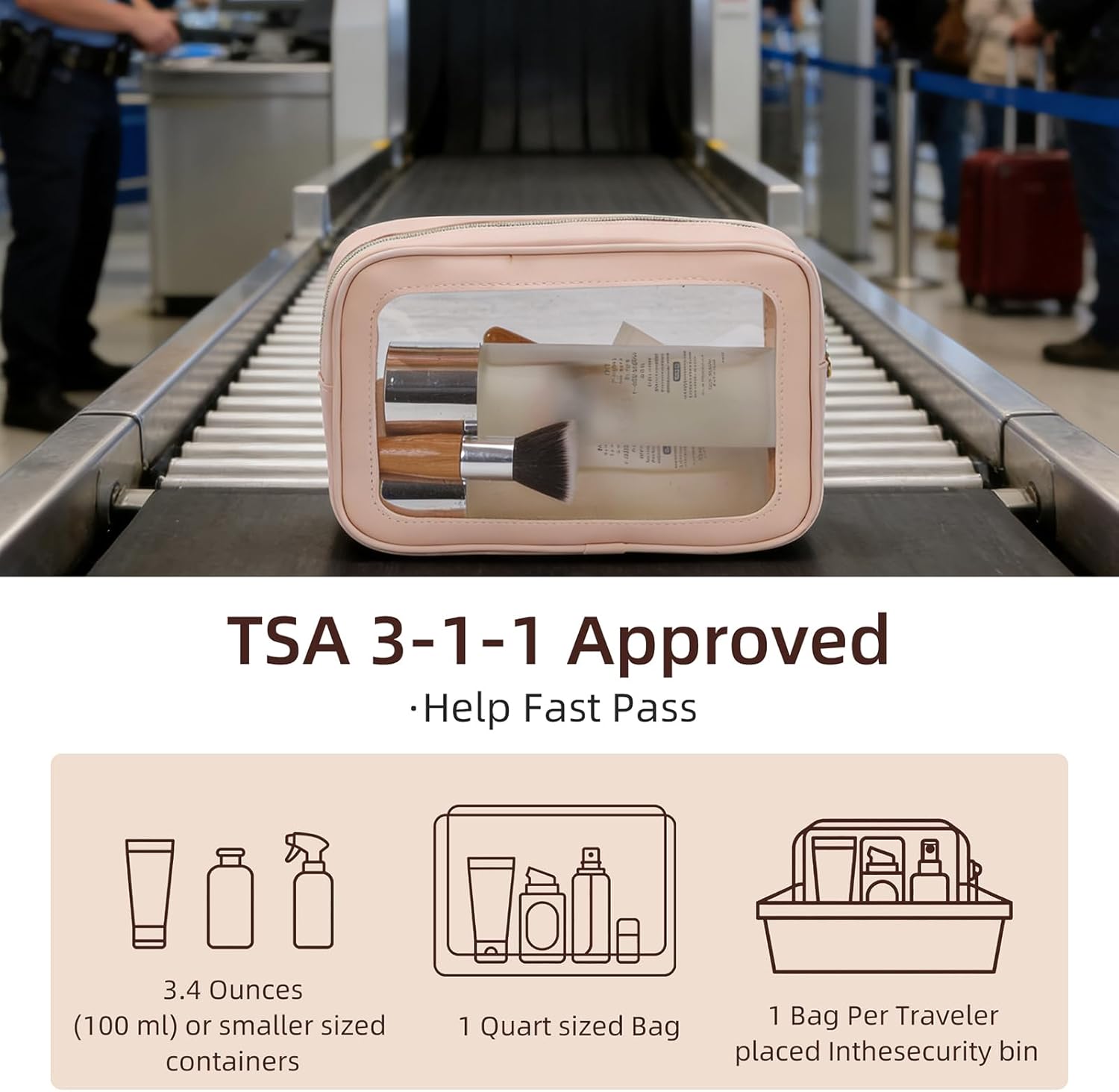 5PCS Diaper Bag Organizer Pouch Set,Clear Organizer Bags,TSA Approved Toiletry Bag,Clear Waterproof Cosmetic Bags with Zipper,Purse Organizer Pouches,Travel Organizer Bags for Woman and Kids - Image 5