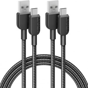 Anker USB A to USB C Cable, Charger Cord (2 Pack, 6FT), for iPhone 17 Series,Samsung Galaxy Note 10/S10+ S10, LG V30 (Black)