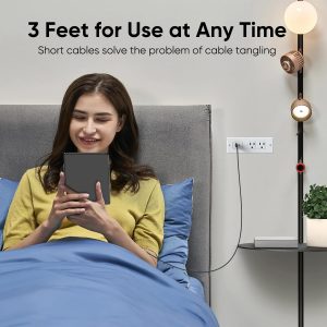 FEMORO Micro USB Cable 3Ft Pack of 2, USB A to Micro USB 2.0 480Mbps Data Transfer & 12W Charging Cord for MicroUSB Old Android Phones Kindle Tablet MP3 PS4 and More