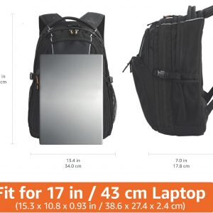 Amazon Basics Laptop Backpack Fits Up to 17-Inch Laptops, Black