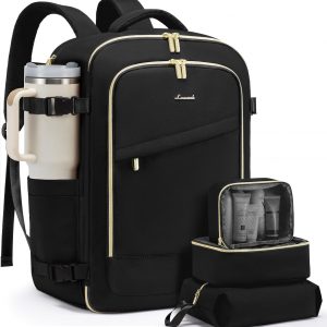 LOVEVOOK Travel Backpack for Women, 40L Carry On Backpack for Airplanes, Personal Item Bag for Airlines Fits 17 inch Laptop,TSA Approved Luggage with 3 Packing Cubes,Waterproof Weekender Gym back pack