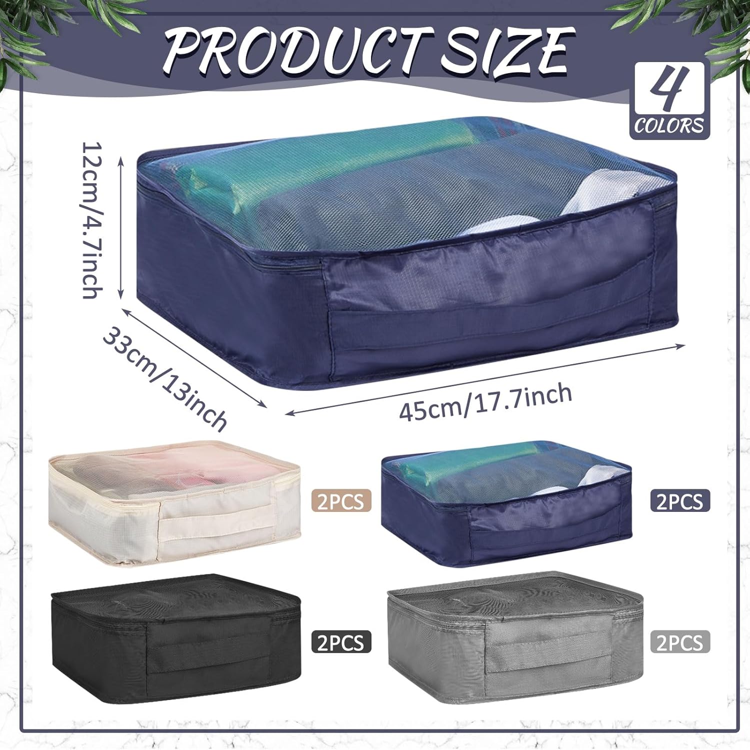 Silkfly 8 Pcs XL Packing Cube for Travel Luggage Organizer Suitcase High Capacity Large Packing Bag Bulk Reusable Mesh Travel Cube for Hiking Camping Accessory, 17.7 x 13 x 4.7 Inch(Multicolor) - Image 2