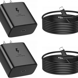 2025 New Super Fast Charger USB C, 2Pack 45W Type-C Android Phone Charger Fast Charging Cord Compatible with Samsung Galaxy S25 ultra/S25+/S25/S24 Ultra/S24/S23 Ultra/S23+/S23/S22 Ultra/S22+/S20 Ultra
