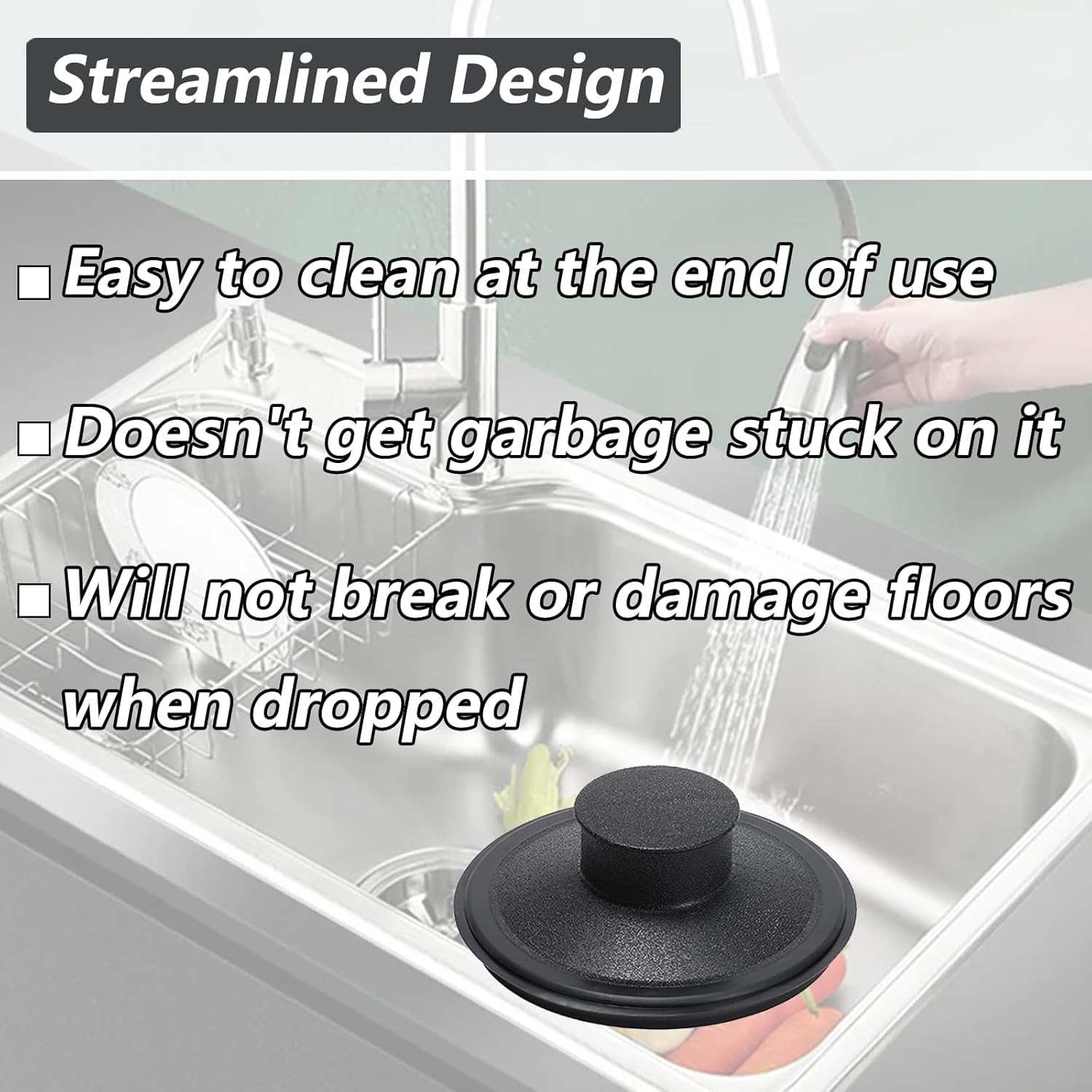 Sink Stopper Exact Replacement for InSinkErator STP-PL/STPPL for Kitchen Drain Stopper and Garbage Disposal Plug, Compatible with Standard 3-1/2" Drains from Kohler, Waste King, Whirlpool, and More - Image 4