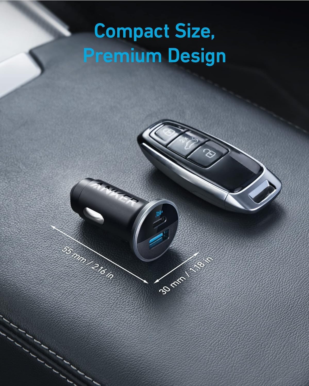 USB C Car Charger Adapter, Anker 52.5W Cigarette Lighter USB Charger, 323 Anker Car Charger with 30W PowerIQ 3.0 Fast Charging for iPhone 15/15 Plus/15 Pro/15 Pro Max, Galaxy S23/22, Pixel - Image 6