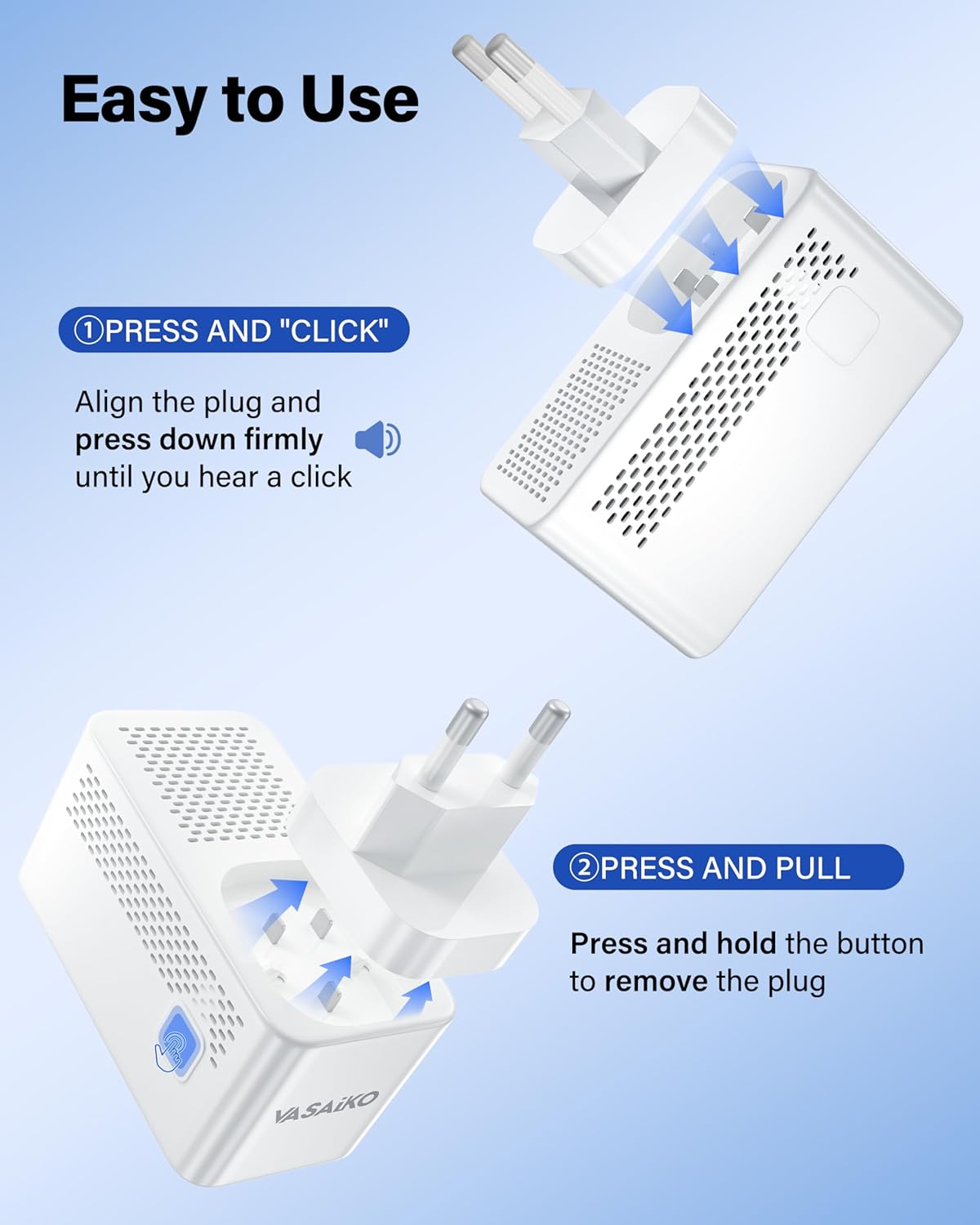 VASAIKO Voltage Converter US to Europe, 220 to 110 Converter for European Travel, Power Converter Adapter Combo with 2 USB-A 2 USB-C Port & UK/AU/US/IT/European Travel Plug Adapters - Image 5