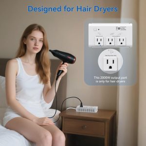 220V to 110V Travel Voltage Converter, FOVAL 2000W Power Converter for Hair Dryer, Straightener/Curling Iron with 4-Port USB (1 USB C), Step Down Transformer for US/EU/UK/AU/SA/Italy/India