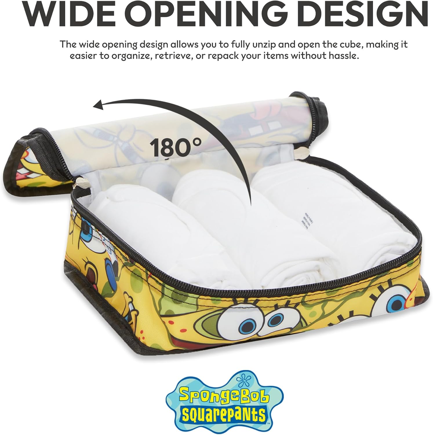SpongeBob SquarePants Packing Cubes Set – 5-Piece Travel Luggage Organizer with SpongeBob, Patrick & Mr. Krabs – Fun Packing Essential for Kids, Teens, and Adults - Image 6