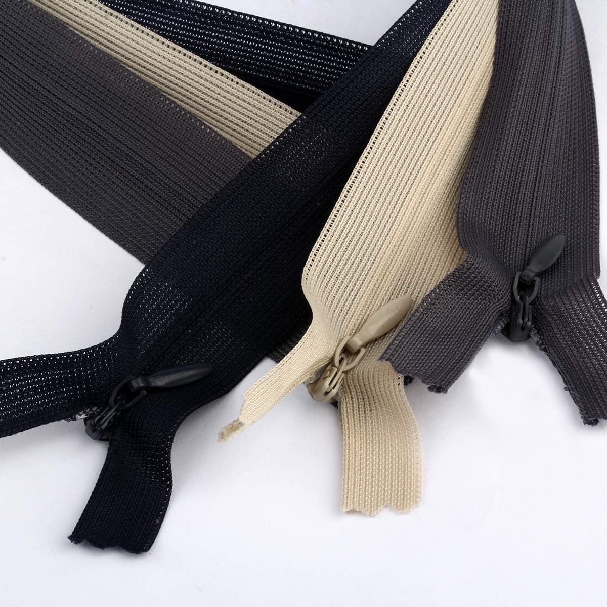 Yzsfirm 10 Pcs 24 Inch Real Silk Invisible Sewing Zipper Bulk,Beige Coil Closed Zippers for Tailor Sewing Crafts - Image 6