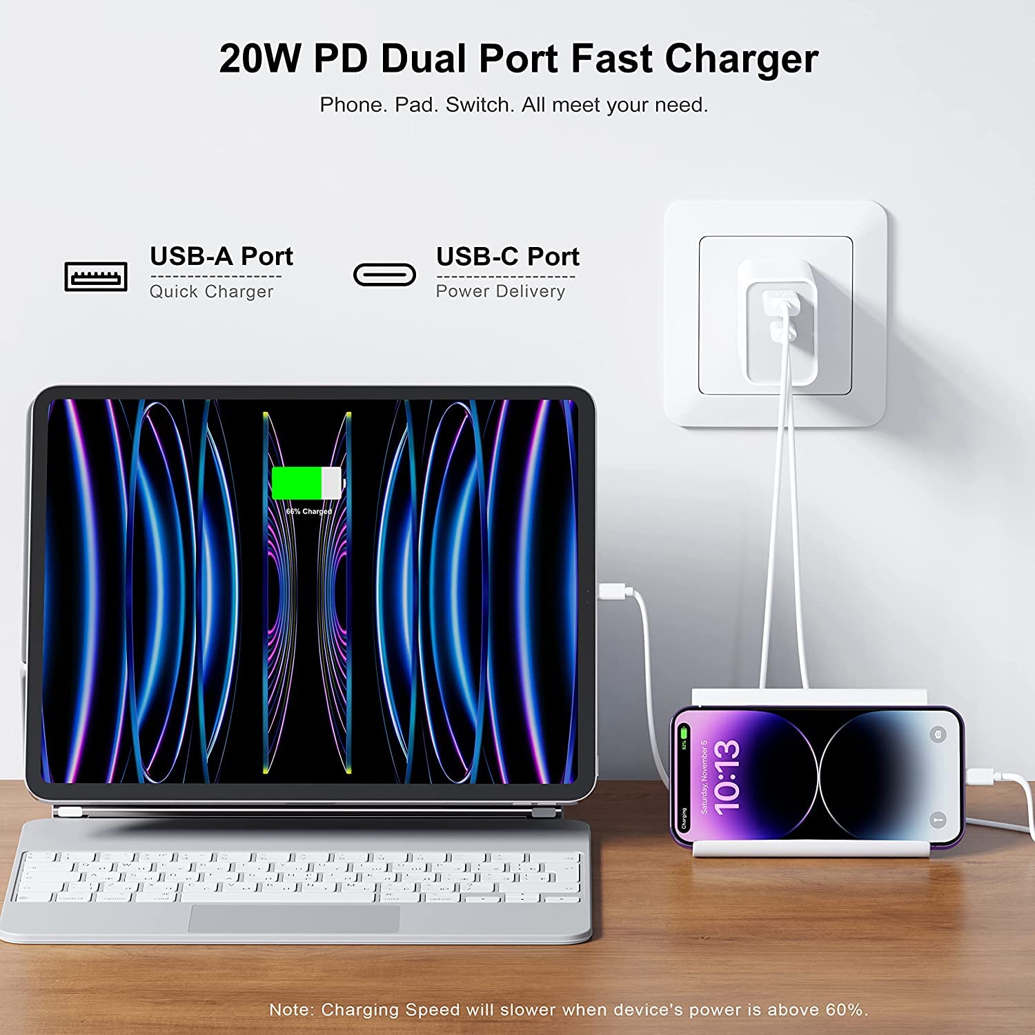 USB C Charger Block,3Pack 20W Dual Port USB C Wall Charger Plug Fast Charging Adapter USB A Quick Charging Brick Plug for iPhone Air/17 Pro Max/16E/16 ProMax/16Plus/15/14/13/12/11/XS,iPad Pro,AirPods - Image 4