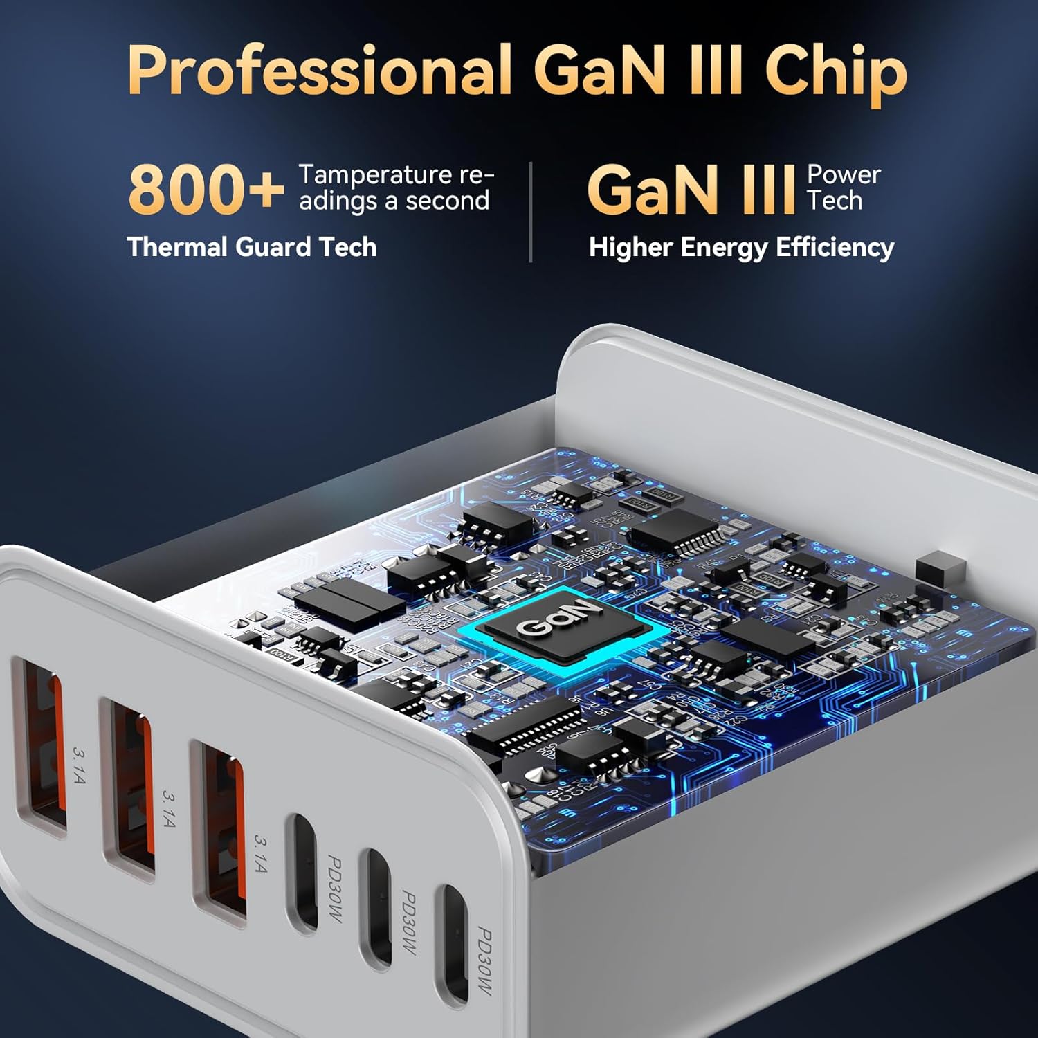 USB C Charger Block Fast Charging, iPhone Charger Blocks 65W Multi Port Charger 6-Ports PD & QC Charging Cube Brick Power Adapter Type C Wall Chargers for iPhone 17/16/15/14/13/12 Pro Max, iPad - Image 5