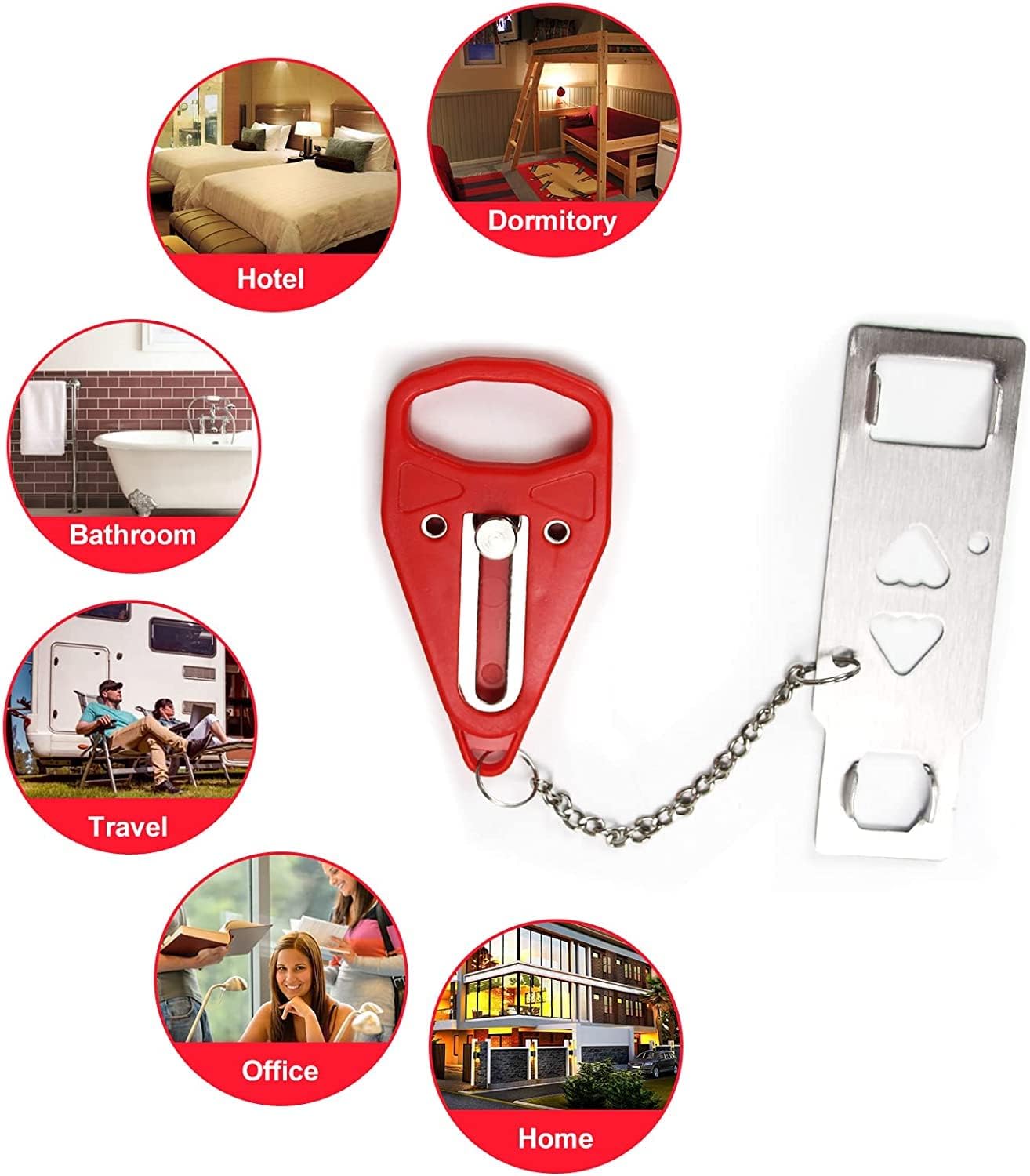 Portable Door Lock 2Pack Extra Lock for Additional Privacy and Safety in Home,Hotel and Apartment,Prevent Unauthorized Entry,Protect Family Security in Traveling,Home,Bedroom,Hotel,Apartment,AirBNB - Image 6