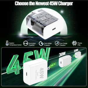 45W iPhone 17 16 Pro Max Charger Fast Charging,3Pack USB C Fast Charger Block with Long 10/10/6FT C to C Cable for Apple 17 Pro Max/16 Pro/15/iPad 13th,PD Quick Adapter 3.2 for iPhone 17 16