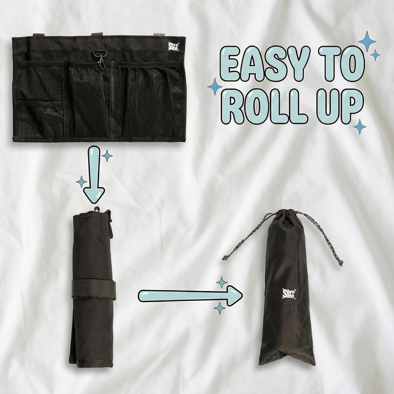 Airplane Seat Organizer to Clip onto Airplane Seat Pocket | Travel Essentials Accessory with Improved Universal Compatibility (15 x 9 Inches) - Image 6