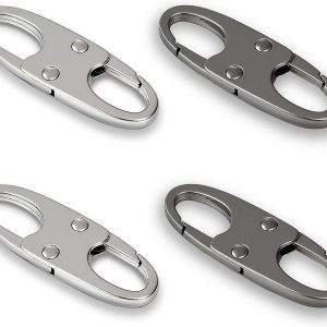 zelin Zipper Locks Anti Theft, Double Opening Zipper Pull Replacement, 4PCS Premium zinc Alloy Small Carabiner Clip, Used for Travel Anti-Theft (2Grey and 2Silver)