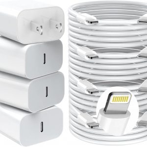 GREPHONE iPhone Charger Fast Charging,20W PD USB C Wall Charger 4 Pack with 6FT Fast Charging Cable – Fast Charger for iPhone 14/14 Pro Max/13/13 Pro/12/12 Pro/11/11 Pro/XS, iPad
