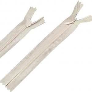 Yzsfirm 10 Pcs 24 Inch Real Silk Invisible Sewing Zipper Bulk,Beige Coil Closed Zippers for Tailor Sewing Crafts