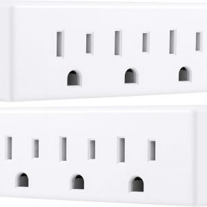 Philips 3-Outlet Extender, 2 Pack, Grounded Wall Tap, 3-Prong Adapter, Multiple Plug, Power Splitter, Cruise Essentials, Use for Home Office School Dorm, UL Listed, White, SPS1630W/37