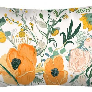 GABraden 1Pack Microfiber Pillow Case,Floral Print Pattern Pillow Cover with Hidden Zipper,Soft Breathable,Standard Size 20″X 26″ Pillow case (11-Flower)