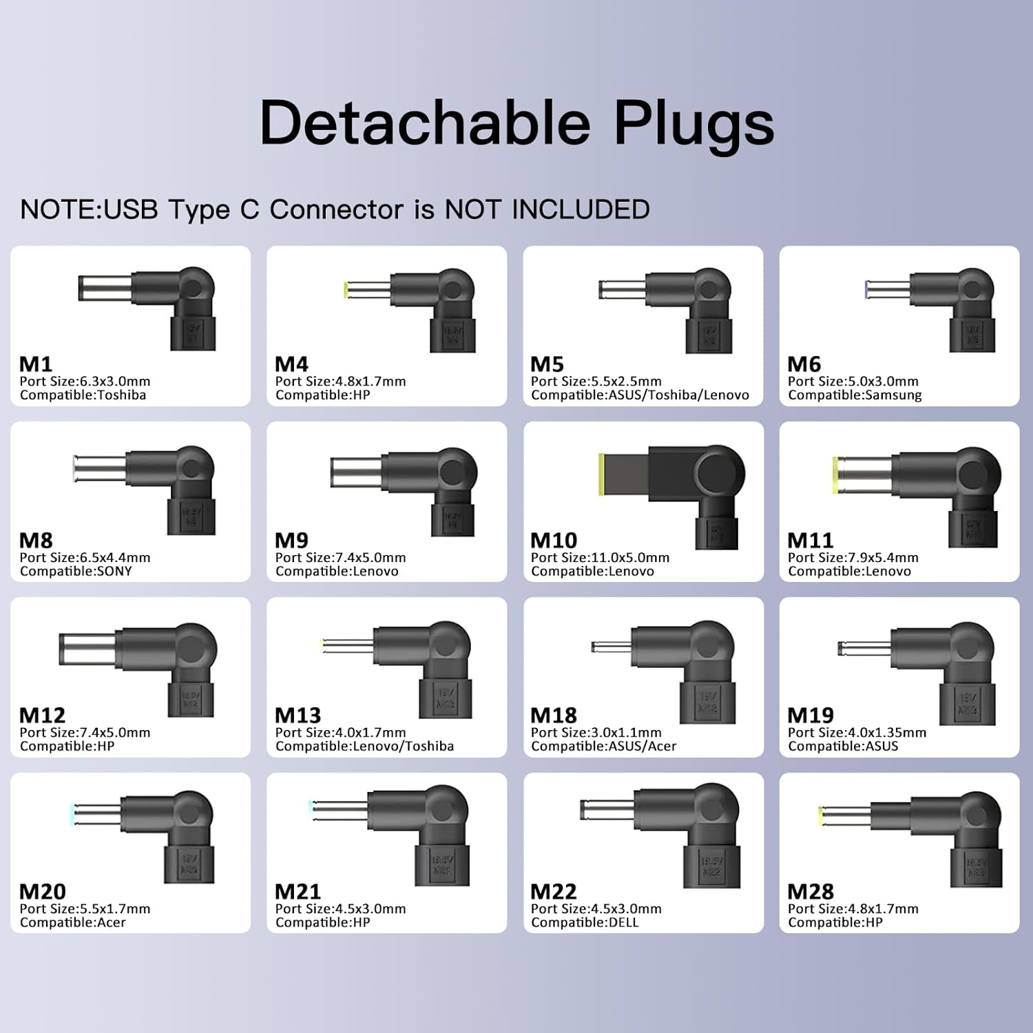 90W WENYAA Universal Laptop Charger Compatible with HP Dell Asus Lenovo Acer Sony Gateway Notebook Ultrabook AC Adapter Chromebook Power Supply Cord with 16 Tips - Image 2