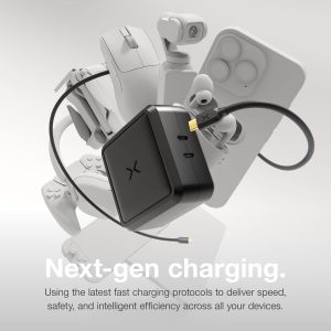 NOCO XGrid X100: 100W USB-C Charger – Dual Port GaN Power Adapter with PD 3.0, QC 4.0+, and PPS – Fast Charging with Smart Power Distribution – Foldable Wall Plug, UL Listed