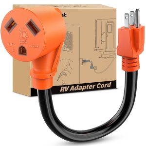 Nilight RV Power Adapter Cord 15Amp to 30Amp 110V Pure Copper Heavy Duty 10 Gauge Wire ETL Listed 5-15P to TT-30R 15M/30F Weatherproof for RVs Camper Caravan Van Trailer